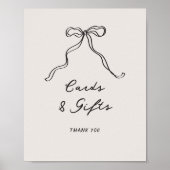 Leuke Casual Handgeschreven Bow Kaarten en geschen Poster (Voorkant)