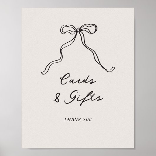 Leuke Casual Handgeschreven Bow Kaarten en geschen Poster (Voorkant)