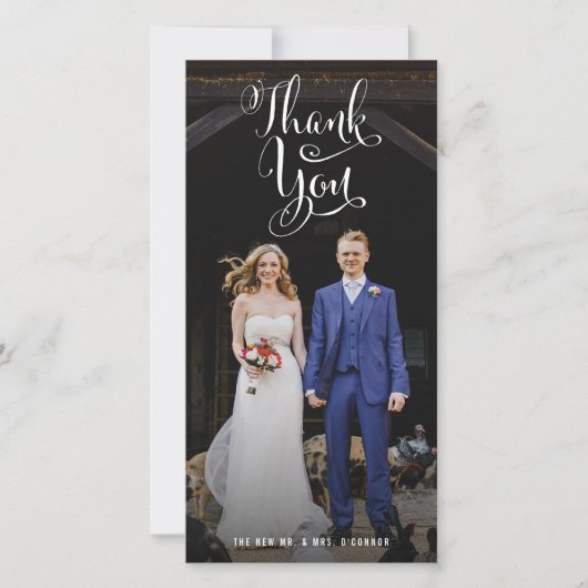 Leuke Casual trouwfoto dank u Bedankkaart (Voorkant)