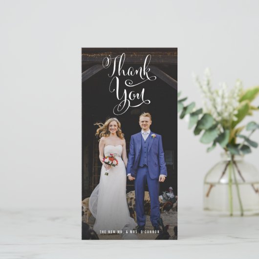 Leuke Casual trouwfoto dank u Bedankkaart (Staand voorkant)