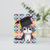 Leuke Cat Afstuderen Dag is een belangrijke mijlpa Feestdagenkaart (Staand voorkant)