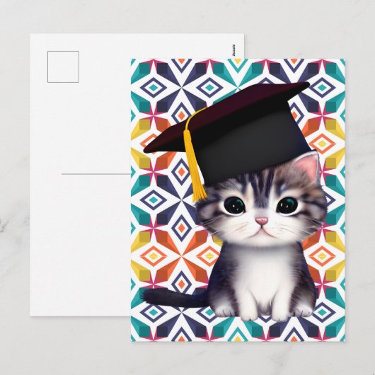 Leuke Cat Afstuderen Dag is een belangrijke mijlpa Feestdagenkaart (Voorkant / Achterkant)
