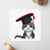 Leuke Cat Afstuderen Dag is een belangrijke mijlpa Notitiekaartje (Voorkant / Achterkant in situ)