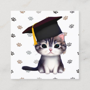Leuke Cat Afstuderen Dag is een belangrijke mijlpa Vierkante Visitekaartje