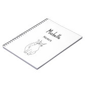 Leuke Cat Cartoon Eenvoudig Kat Zwart Wit Notitieboek (Linkerzijde)