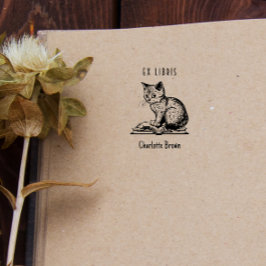Leuke  Cat Custom Book Ex Libris Zelfinktende Stempel