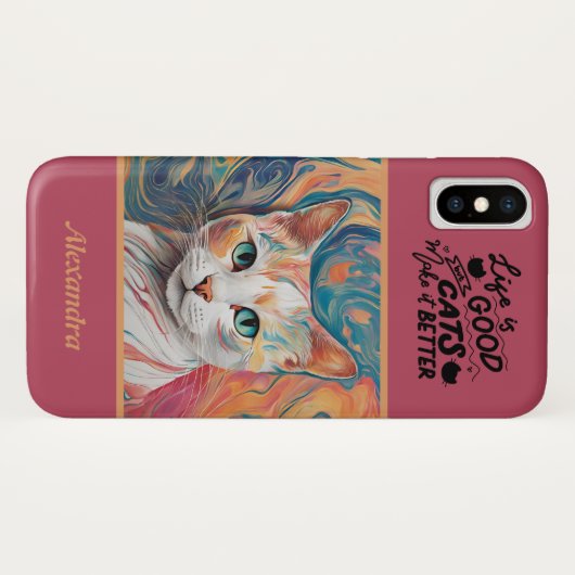 Leuke Cat iPhone / iPad hoesje (Achterkant (horizontaal))