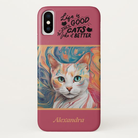 Leuke Cat iPhone / iPad hoesje (Achterkant)