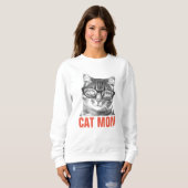 Leuke CAT MOM sweatshirt voor dames (Voorkant volledig)