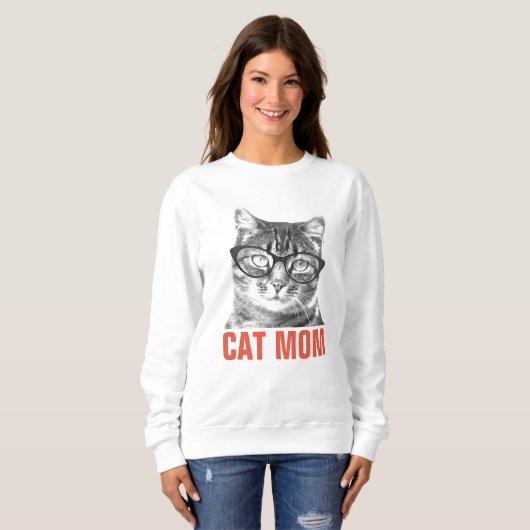 Leuke CAT MOM sweatshirt voor dames (Voorkant volledig)