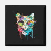 Leuke Cat Motif Pop Art Cat Magneet (Voorkant)