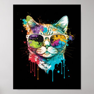 Leuke Cat Motif Pop Art Cat Poster