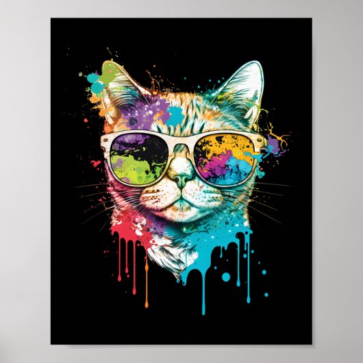 Leuke Cat Motif Pop Art Cat Poster (Voorkant)