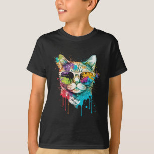 Leuke Cat Motif Pop Art Cat T-shirt