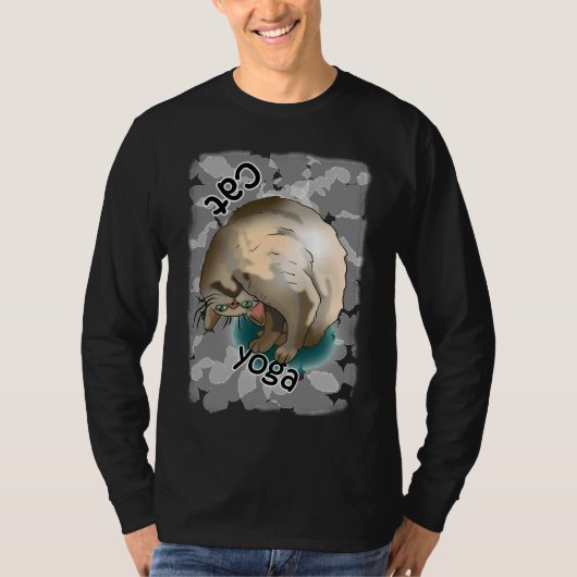 Leuke Cat Yoga Nek Stretch T-shirt (Voorkant)