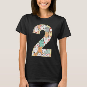 Leuke Cate Tweede Verjaardag Leuk Kat 2 Jaar Oud T-shirt