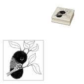 Leuke Caterpillar op een bladtak Rubber Stamp Rubberstempel (Gestempeld)