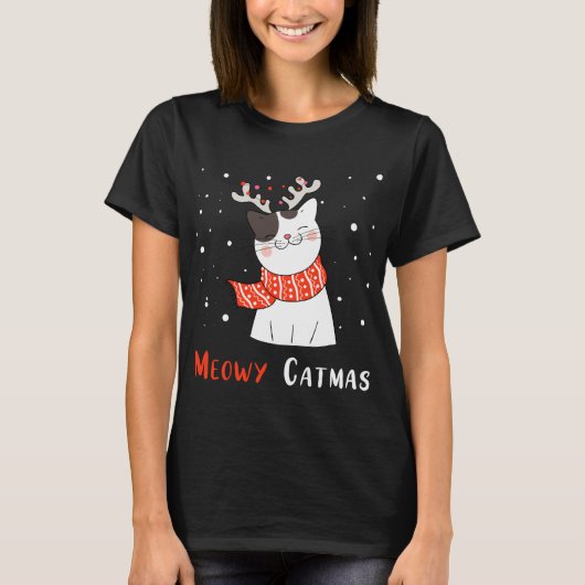 Leuke Catmas Rendier Kerstkat Kitten Lover XM T-shirt (Voorkant)