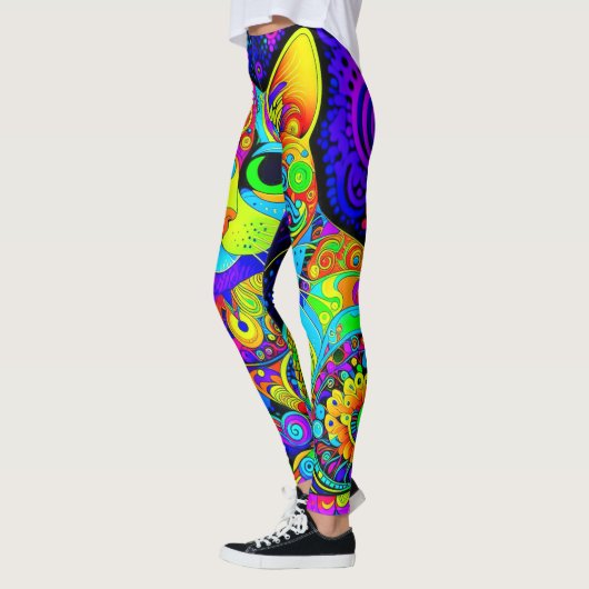 Leuke Catnip Stoned Tomcat All-Over-Print Leggings (Links)