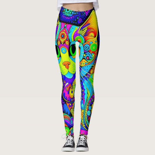 Leuke Catnip Stoned Tomcat All-Over-Print Leggings (Voorkant)