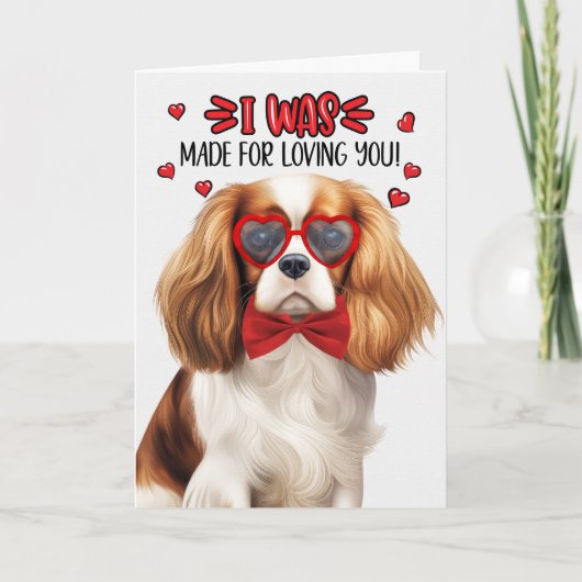 Leuke Cavalier King Charles Dog Love Valentijn Feestdagen Kaart (Voorkant)