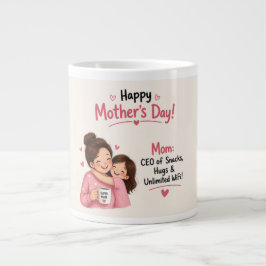 Leuke CEO van Snacks & Knuffels Illustratie Grote Koffiekop