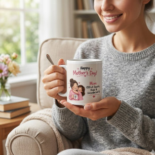 Leuke CEO van Snacks & Knuffels Illustratie Grote Koffiekop