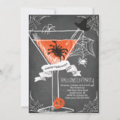 Leuke Chalkboard Spooky Halloween Cocktail Party Kaart (Voorkant)