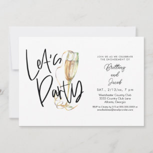 Leuke champagne verlovingsfeest uitnodiging