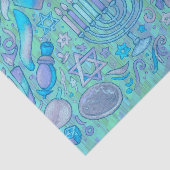 Leuke Chanoeka Motieven Alles Blauw Tissuepapier (Detail)