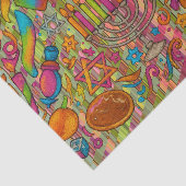 Leuke Chanoeka Motieven Alles Blauw Tissuepapier (Detail)