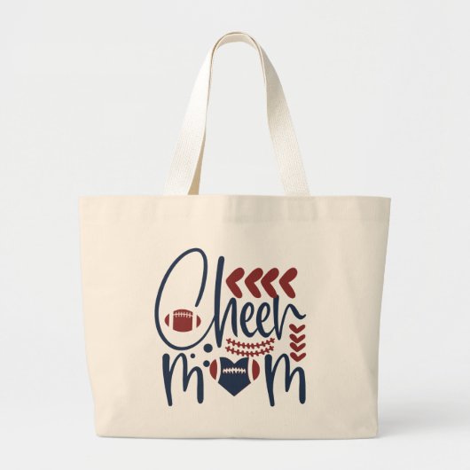 leuke Cheer Mam-woordkunst Grote Tote Bag (Voorkant)