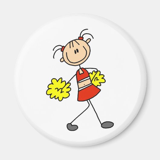 Leuke Cheerleading Stick Figuur Magnet (Voorkant)