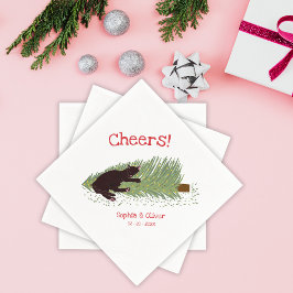 Leuke Cheers! Zwarte Kat vs Kerstboom Vakanties Servet