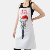 leuke chef-kok met hond en Santa hat Schort (Insitu)