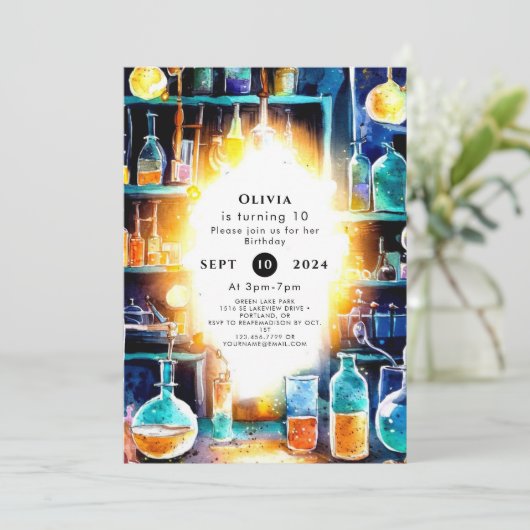 Leuke chemie wetenschapper verjaardag kaart (Staand voorkant)