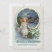 Leuke Cherub gouden vleugel, kerst Wenskaart Kaart (Voorkant)