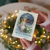 Leuke Cherub gouden vleugel, kerst Wenskaart Kaart