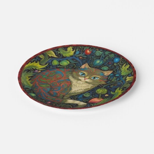 Leuke Cheshire Cat art nouveau stijl Papieren Bordje (Gekanteld)