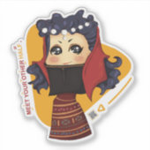 leuke chibi-meisje Sticker (Voorkant)