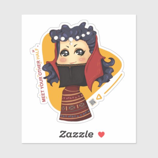 leuke chibi-meisje Sticker (Vel)