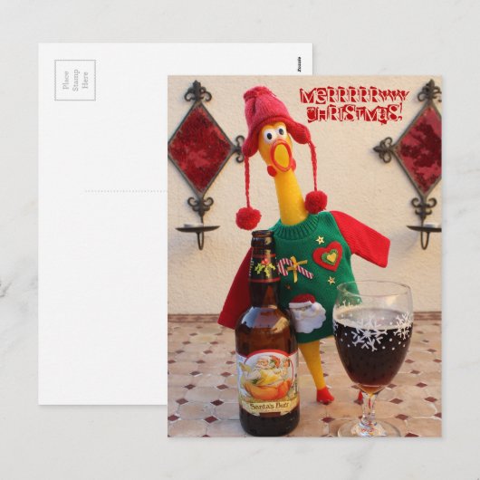 Leuke Chicken Christmas Briefkaart! Feestdagenkaart (Voorkant / Achterkant)