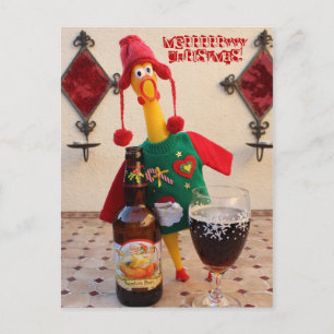 Leuke Chicken Christmas Briefkaart! Feestdagenkaart
