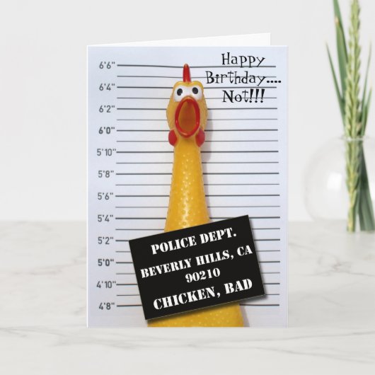 Leuke Chicken Mugshot Verjaardag Wenskaart! Kaart (Voorkant)