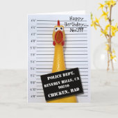 Leuke Chicken Mugshot Verjaardag Wenskaart! Kaart (Gele Bloem)