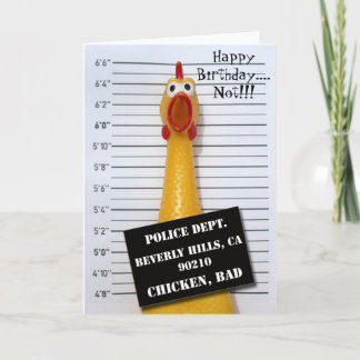 Leuke Chicken Mugshot Verjaardag Wenskaart! Kaart