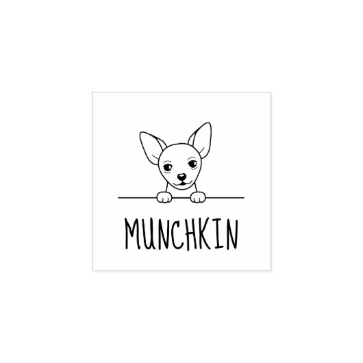 Leuke Chihuahua Hond Aangepaste Naam Rubberstempel (Afrduk)