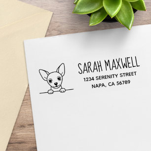 Leuke Chihuahua Hond Retouradres Rubberstempel