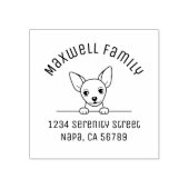 Leuke Chihuahua Hondenboog Familieadres Rubberstempel (Afrduk)