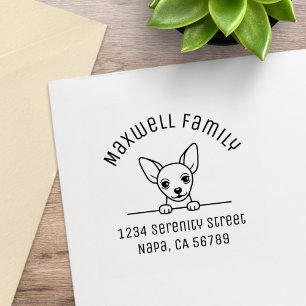 Leuke Chihuahua Hondenboog Familieadres Rubberstempel